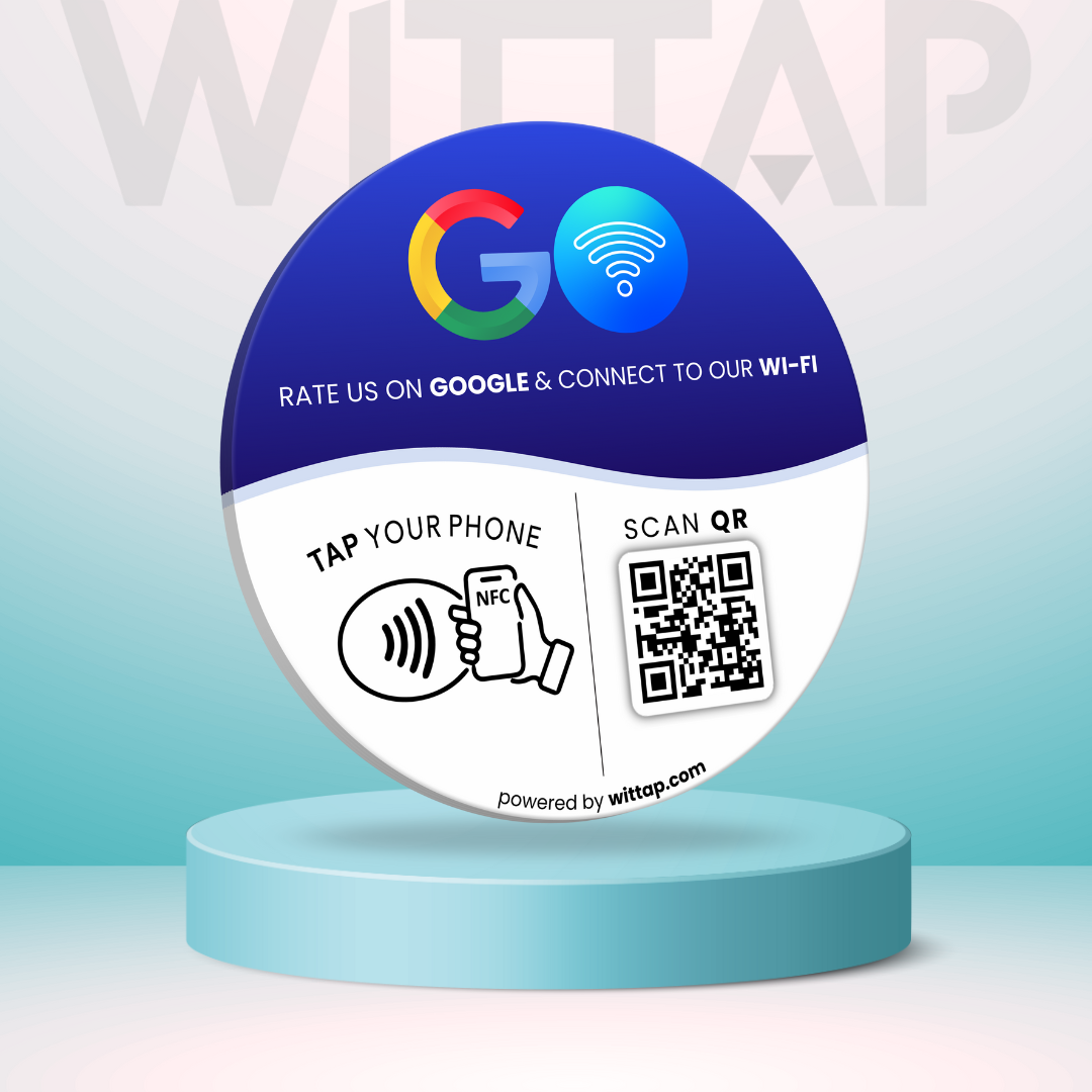 Google Review & Wi-Fi - Table Sticker (2 in 1) (Pack of 10)