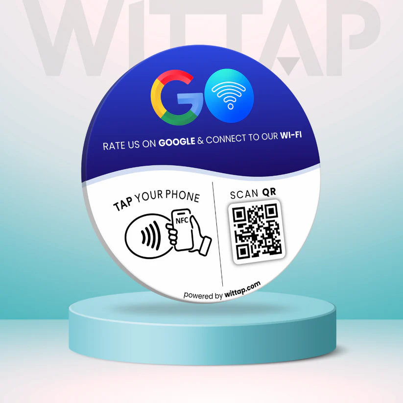 Google Review & Wi-Fi - Table Sticker (2 in 1) (Pack of 5)