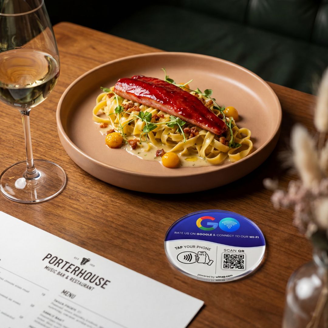 Google Review & Wi-Fi - Table Sticker (2 in 1) (Pack of 5)