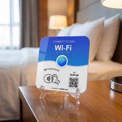 Smart Wi-Fi network sign for Airbnb bedrooms easy guest access
