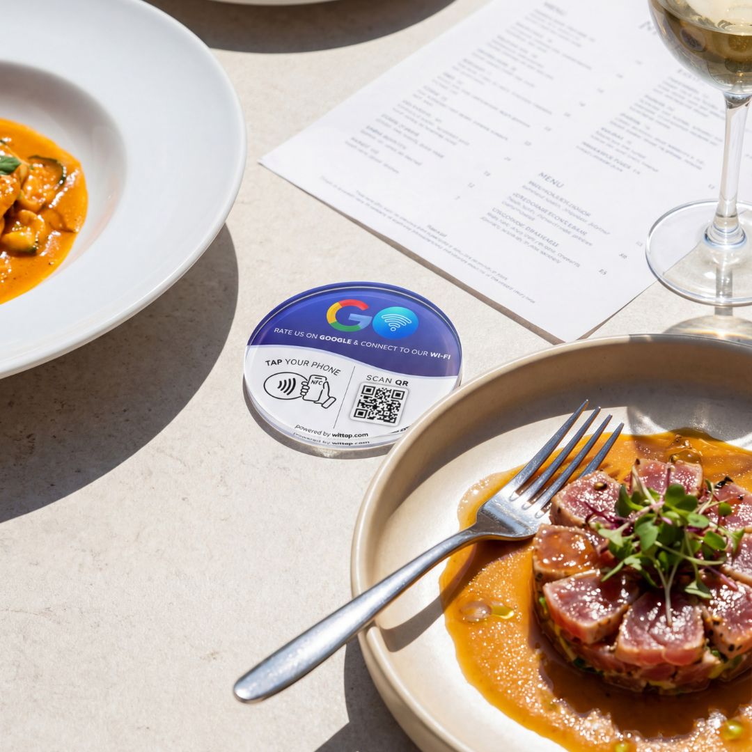 Google Review & Wi-Fi - Table Sticker (2 in 1) (Pack of 5)