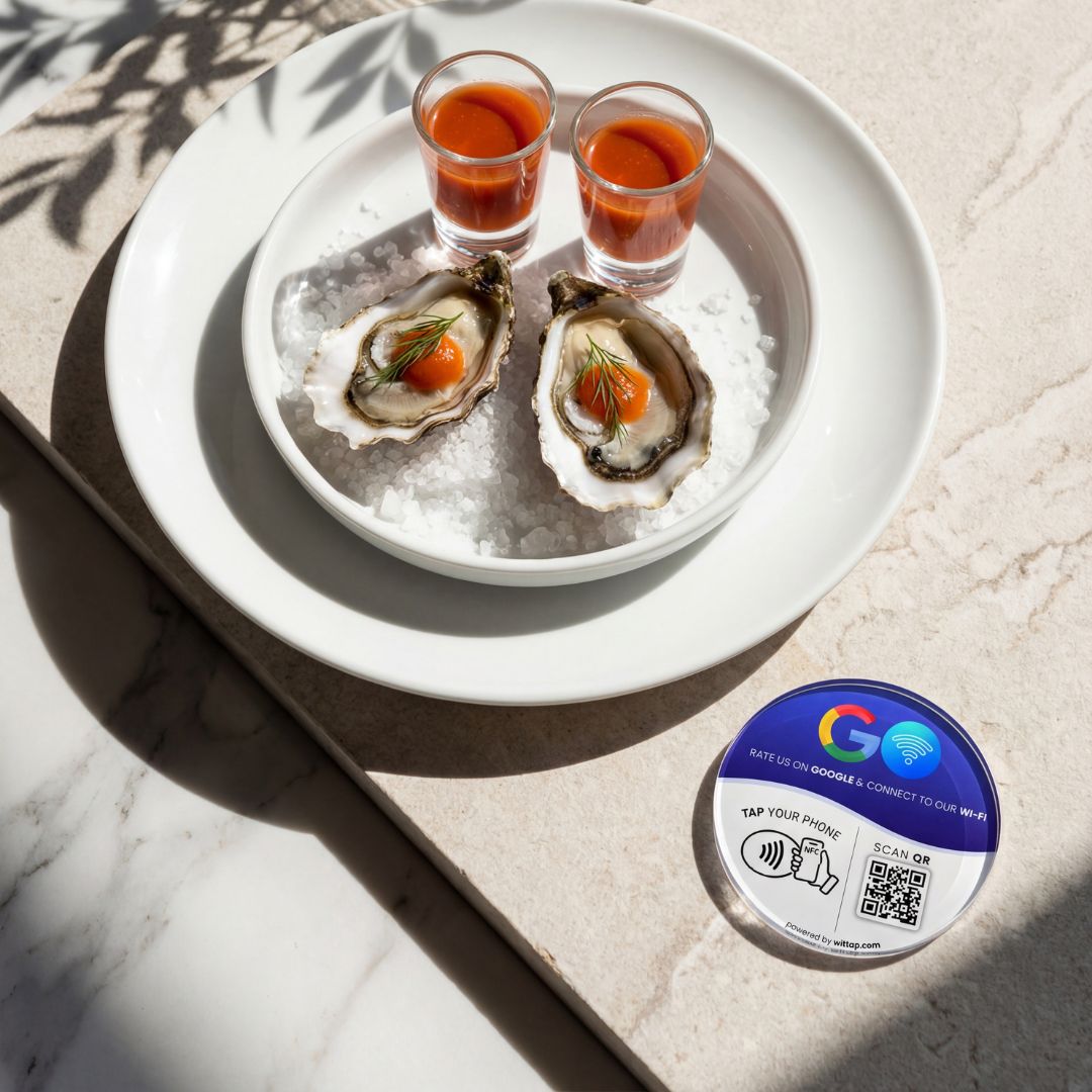 Google Review & Wi-Fi - Table Sticker (2 in 1) (Pack of 5)