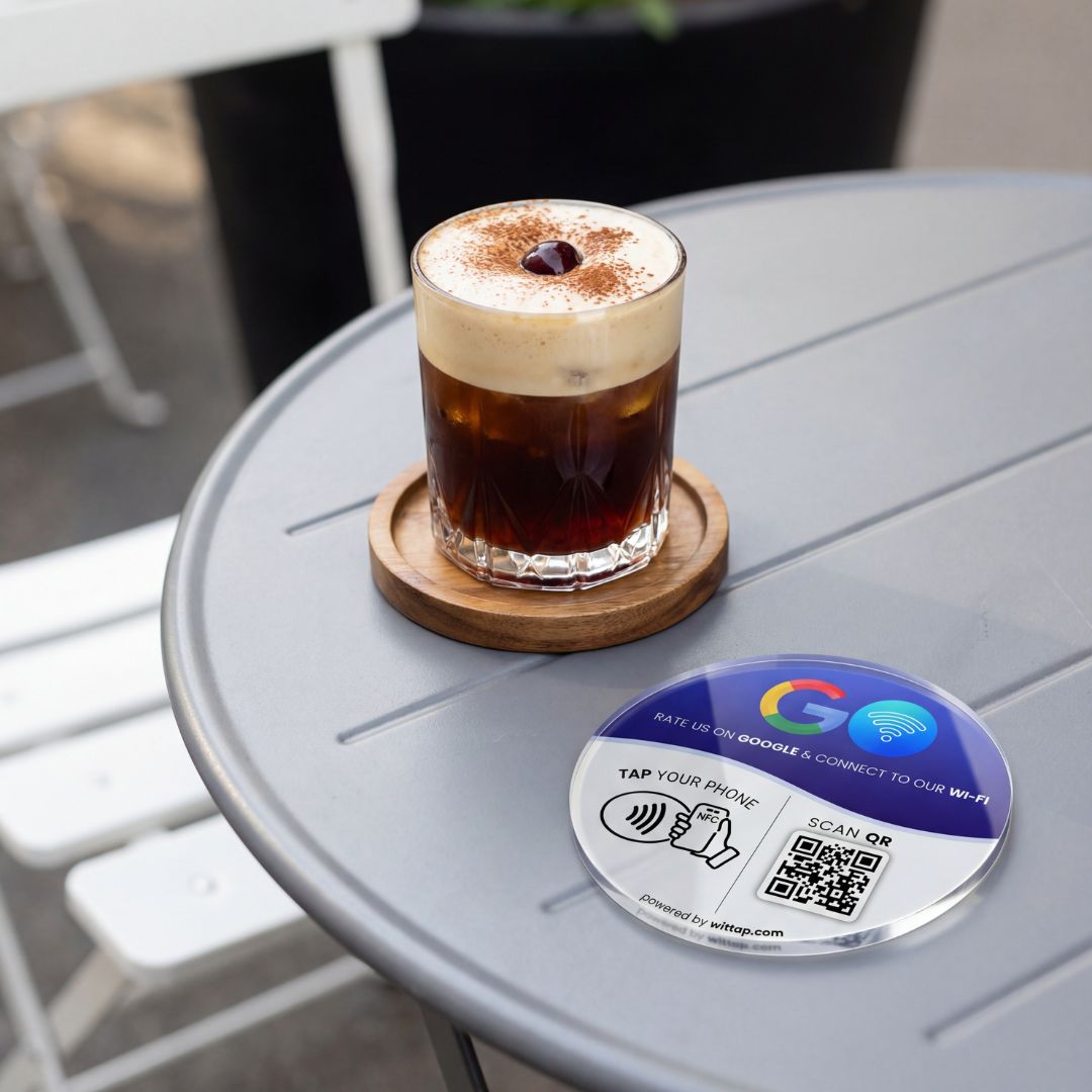 Google Review & Wi-Fi - Table Sticker (2 in 1) (Pack of 5)