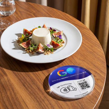 Google Review & Wi-Fi - Table Sticker (2 in 1) (Pack of 5)