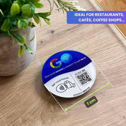 Google Review & Wi-Fi - Table Sticker (2 in 1) (Pack of 5)
