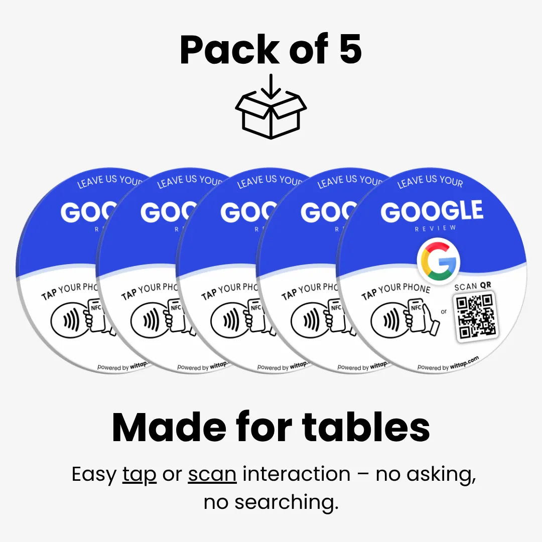 Google Review - Table Sticker (Pack of 5)