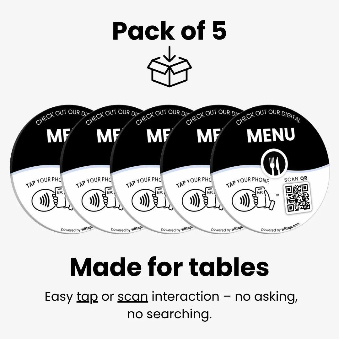 Menu - Table Sticker (Pack of 5)