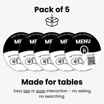 Menu - Table Sticker (Pack of 5)
