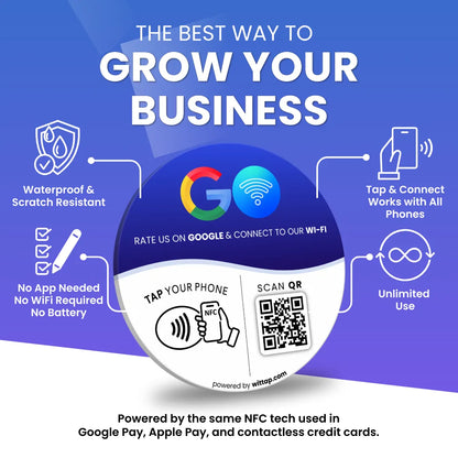 Google Review & Wi-Fi - Table Sticker (2 in 1) (Pack of 5)